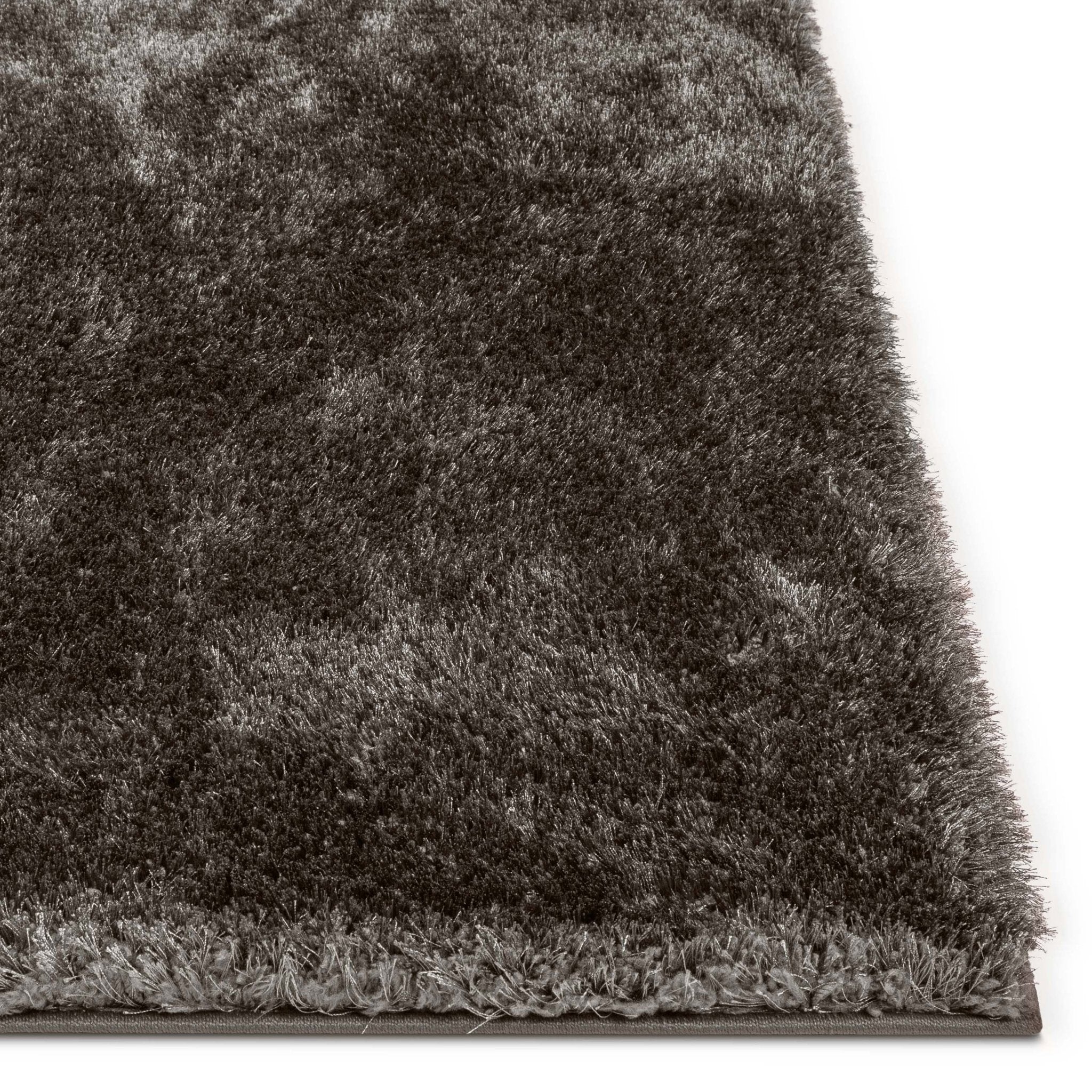 Feather Collection Liza Black Shag Rug – Sparkly, Plush, Minimalist Glam - Well Woven - soft black shag rug