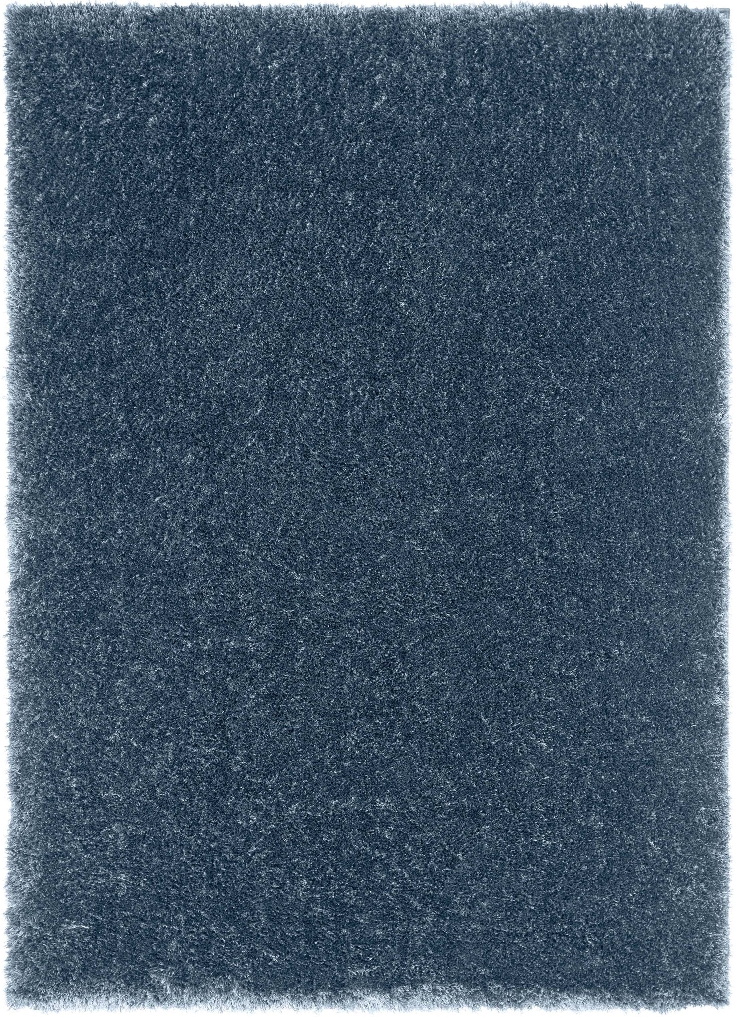 Feather Collection Liza Dark Blue Shag Rug – Sparkly, Plush, Minimalist Glam - Well Woven - Overhead V2