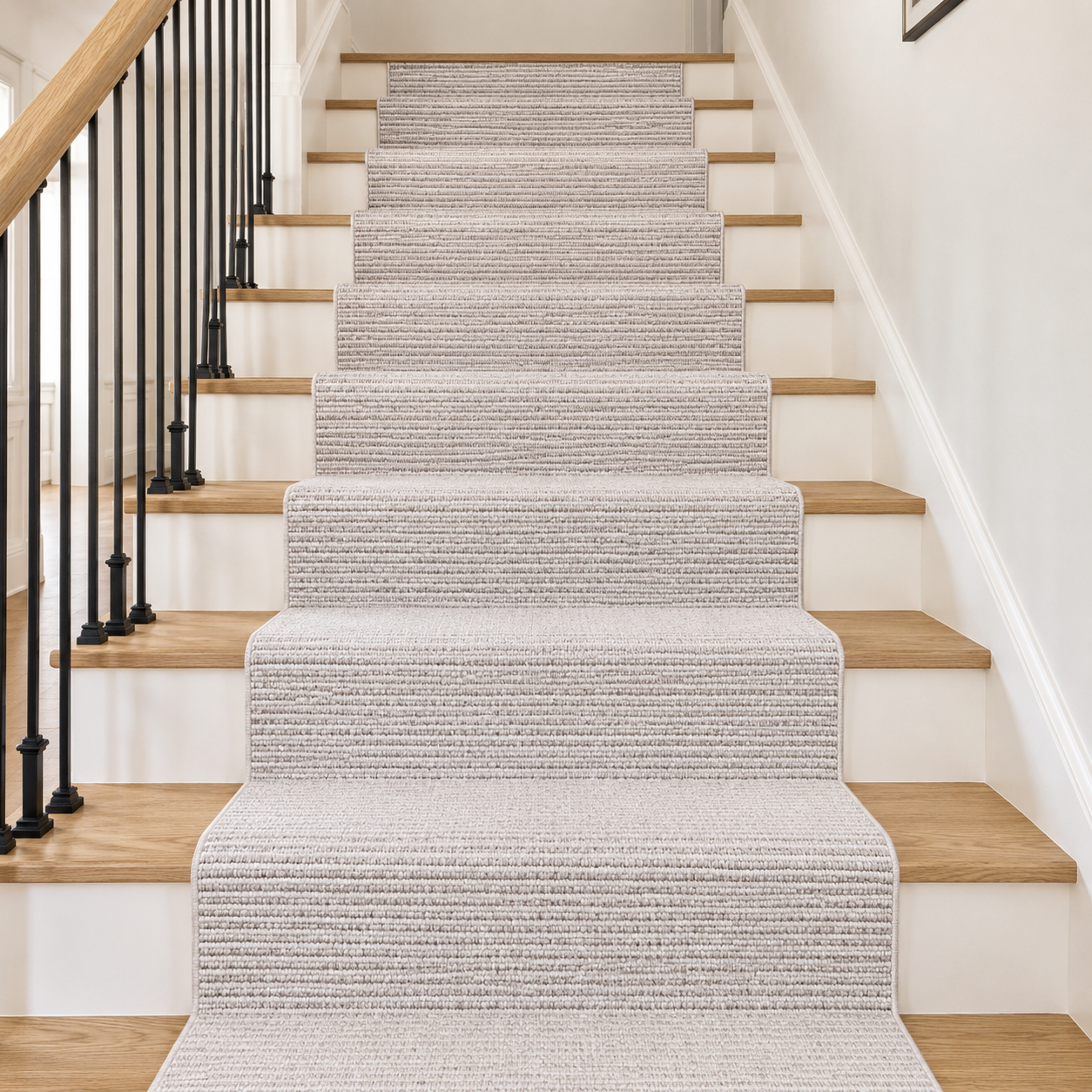 Custom Size Runner Berber Stripes Contemporary Striped Beige Choose Your Width x Choose Your Length Hallway Runner Rug