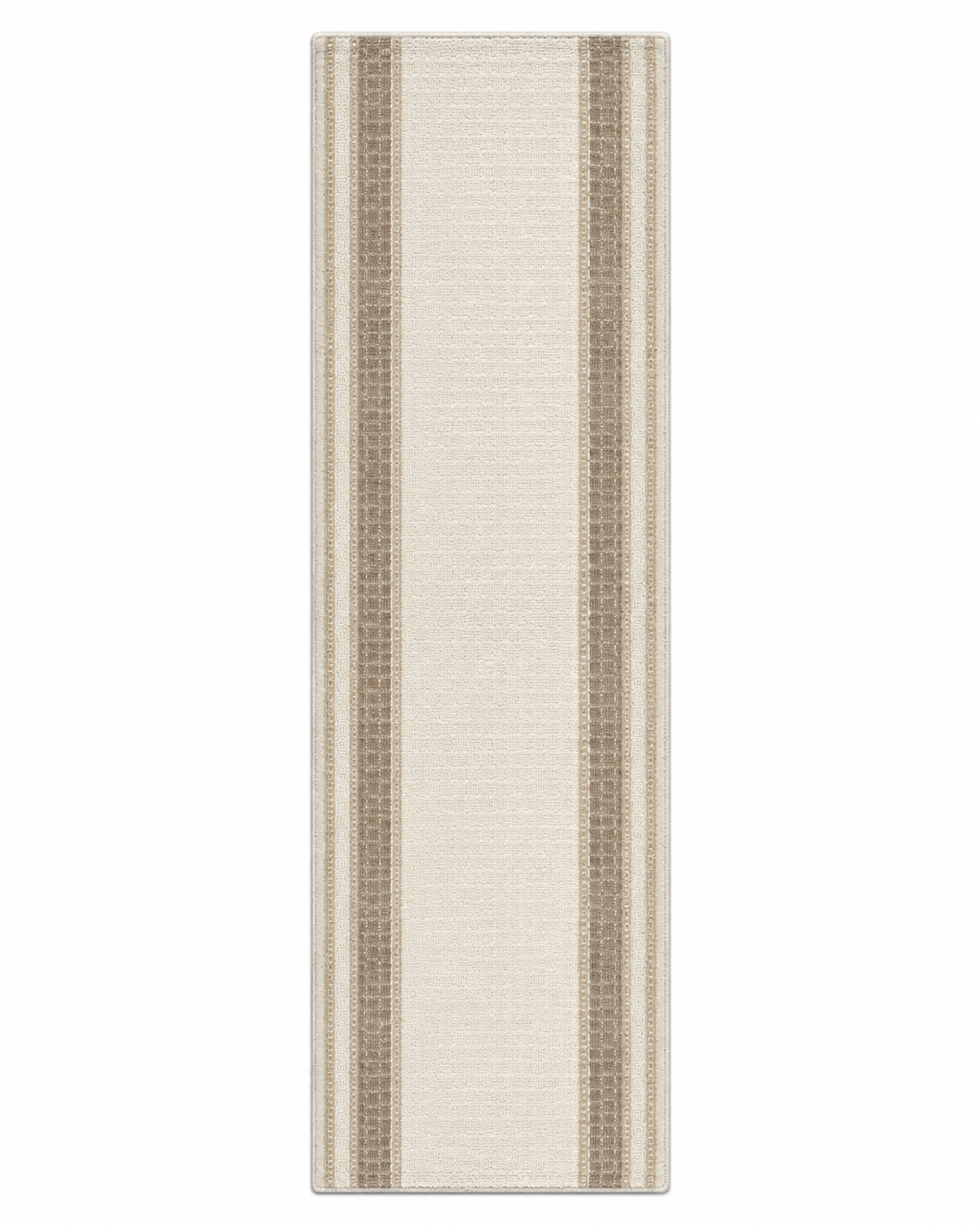Overhead view of the Lafayette Key cream and beige custom runner