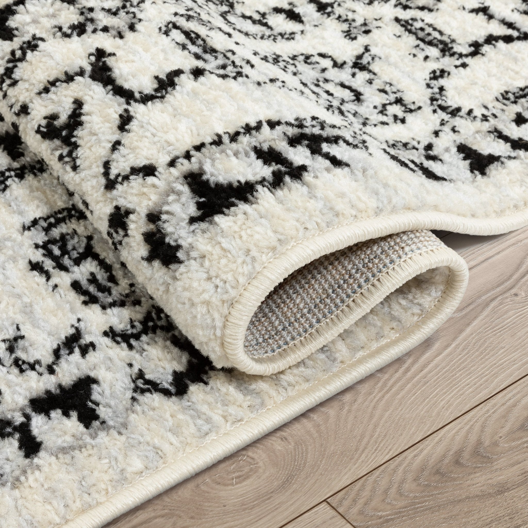 Palace Persian Oriental Botanical Ivory Grey High-Low Rug Well Woven