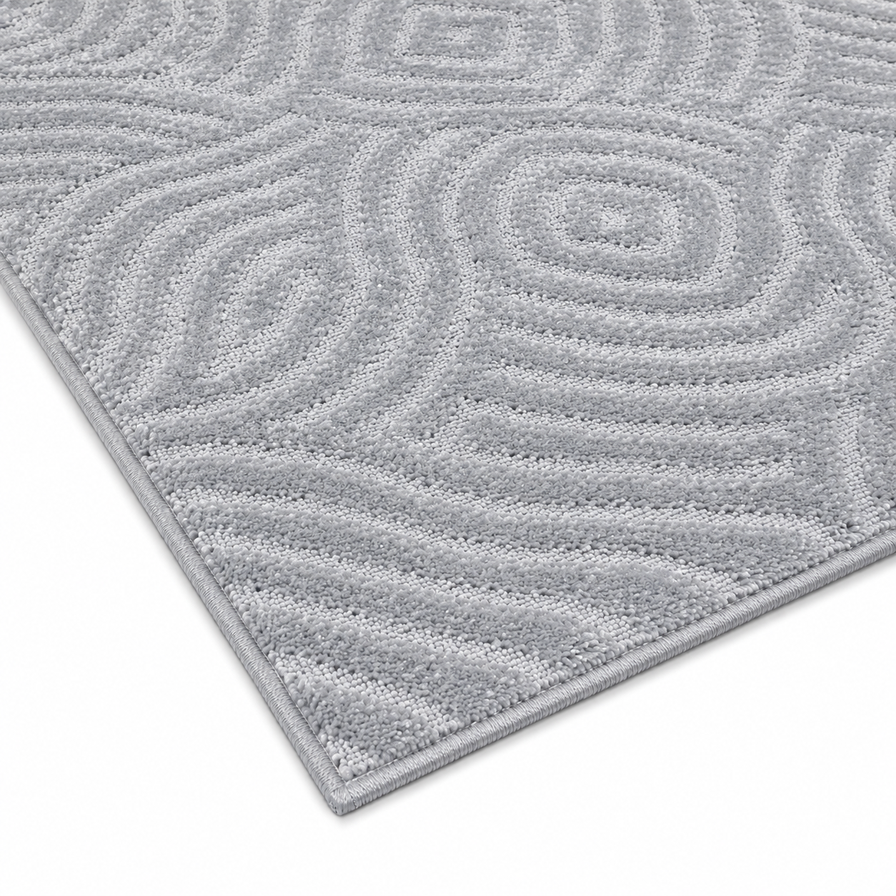 Serenity Soft Ripple Silver runner rug close-up texture detail