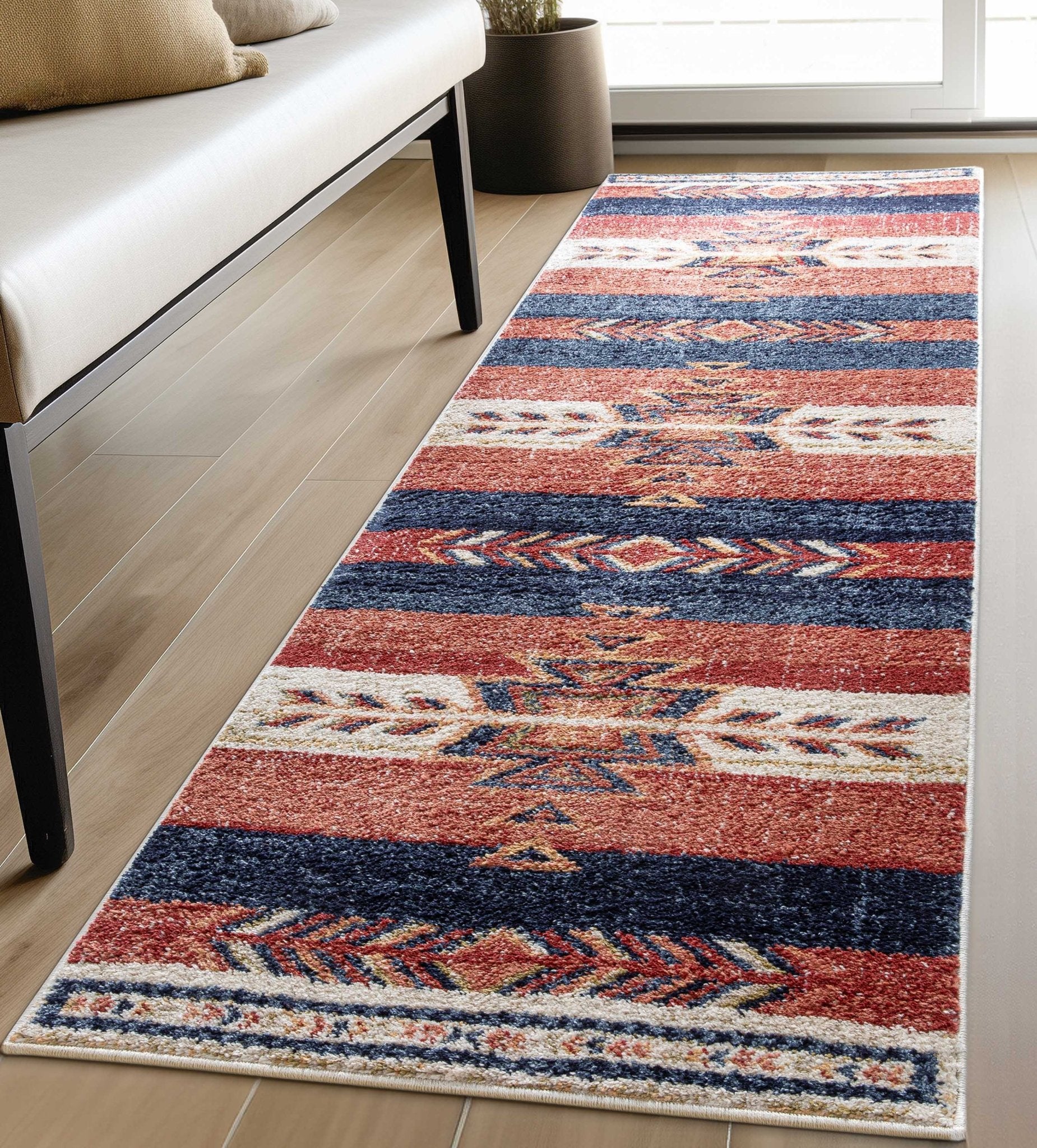 Dustin Southwestern Tribal Medallion Crimson Rug Well Woven