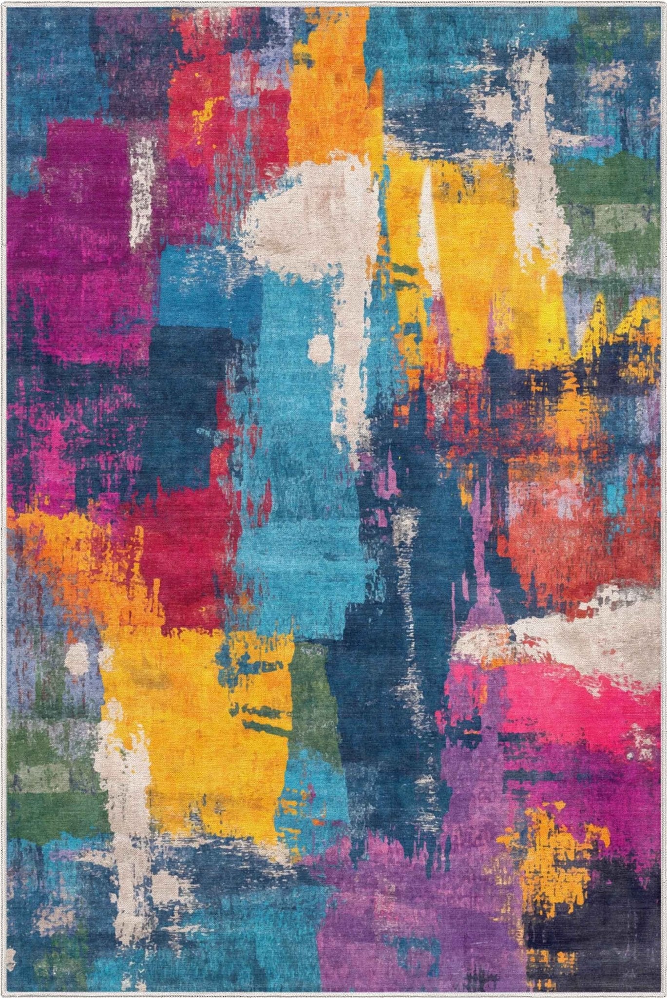 Apollo Marée Abstraite – Abstract Marble Multicolor Rug Well Woven