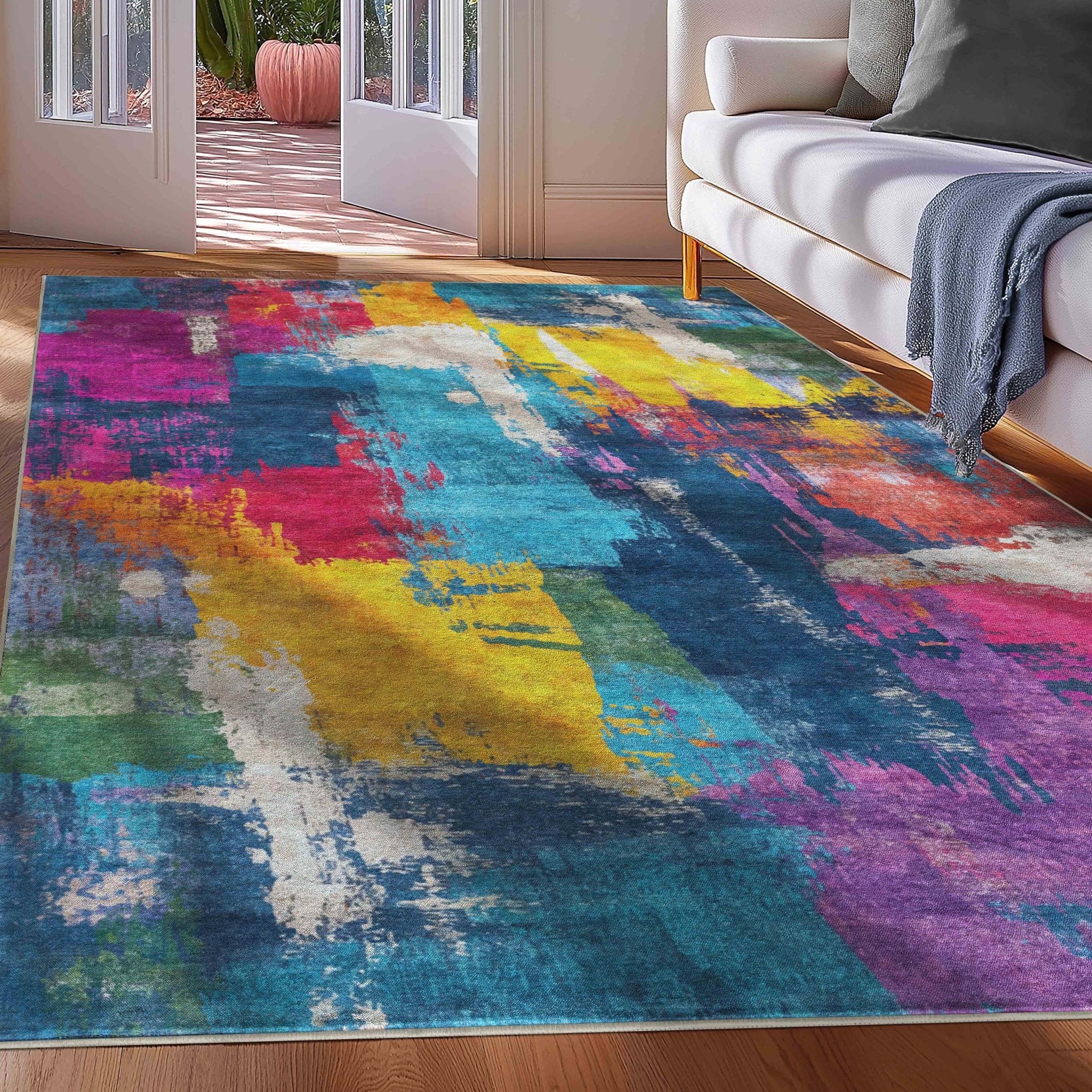 Apollo Marée Abstraite – Abstract Marble Multicolor Rug Well Woven