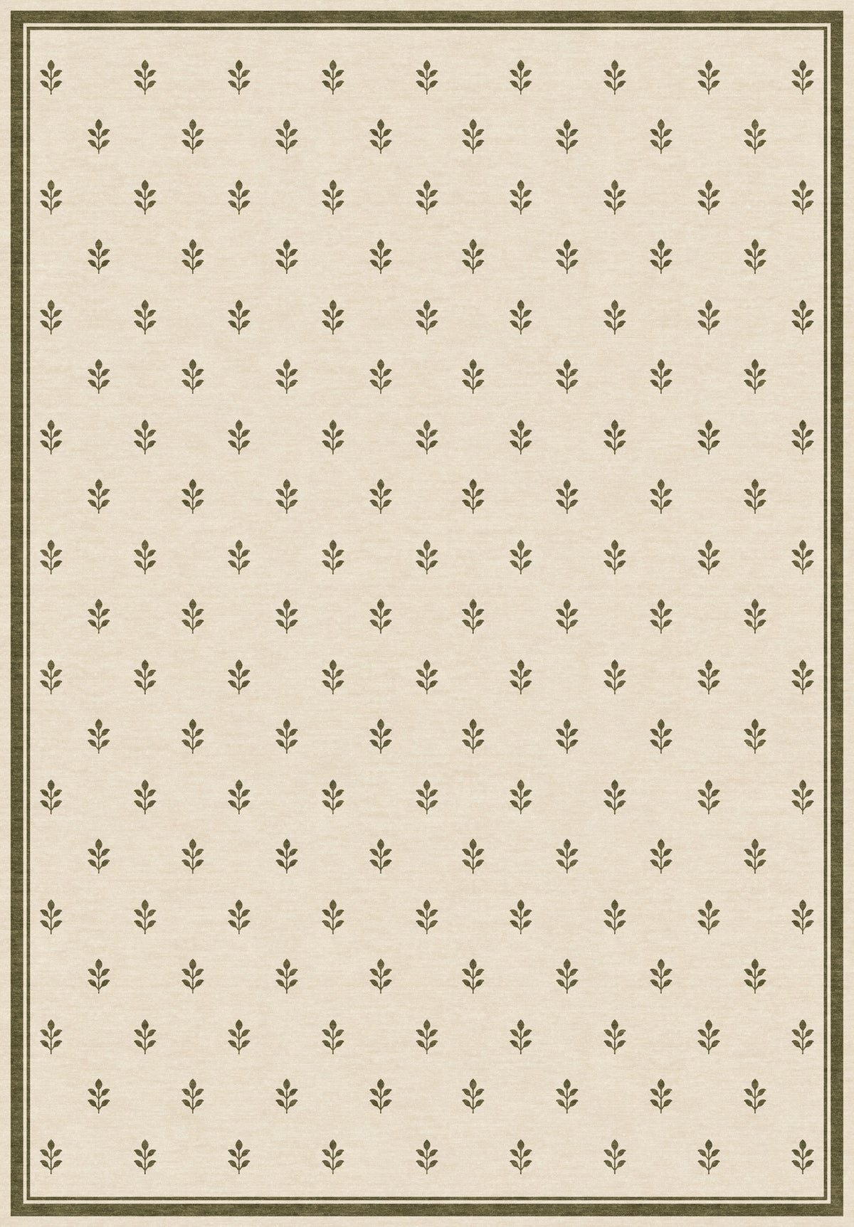 ARTWORK PREVIEW - W-AP-105B - Apollo Little Orchard Area Rug — Olive / Cream. Not a finished-rug photograph.