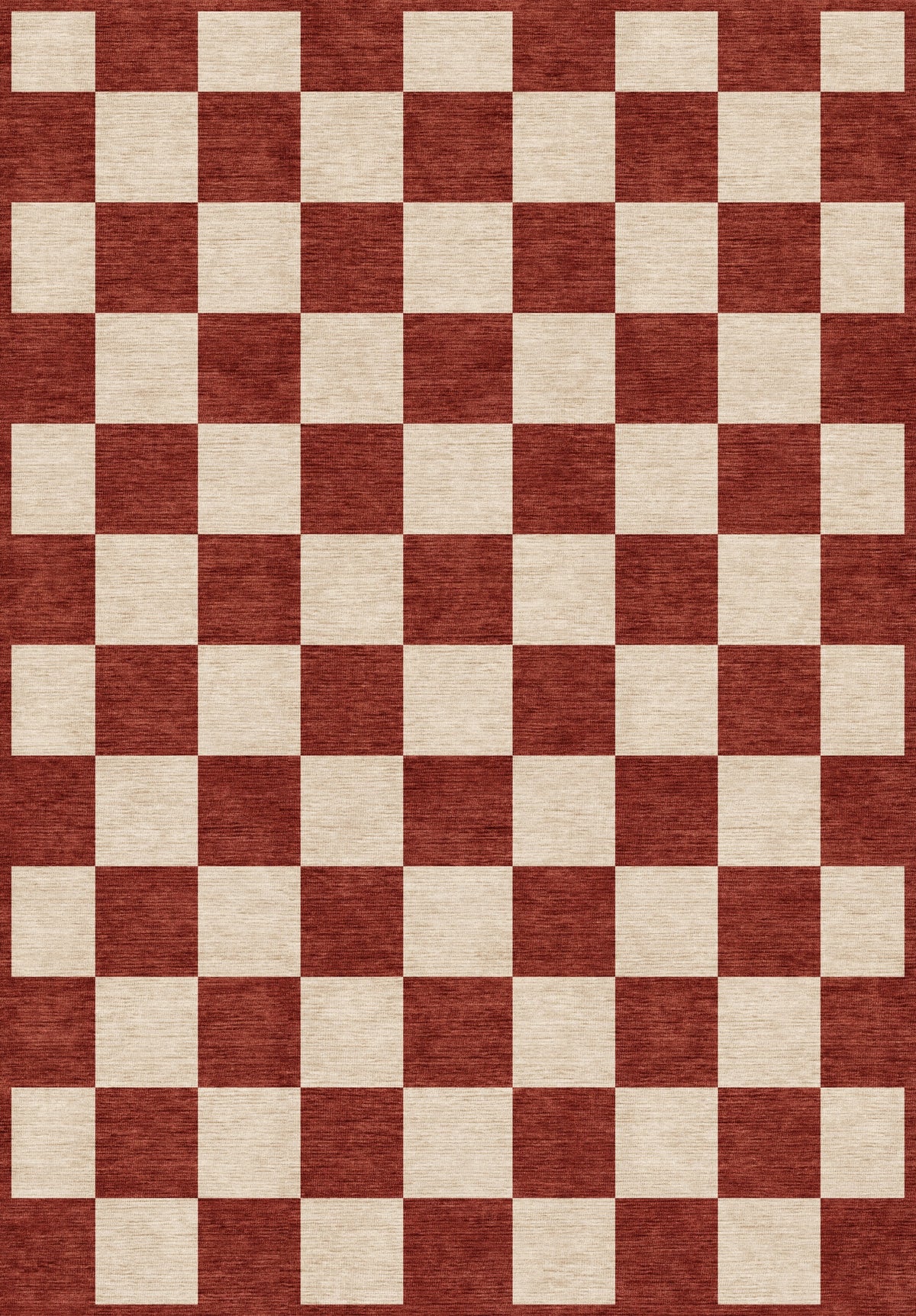 ARTWORK PREVIEW - W-AP-106B - Apollo Sunday Check Area Rug — Red / Cream. Not a finished-rug photograph.