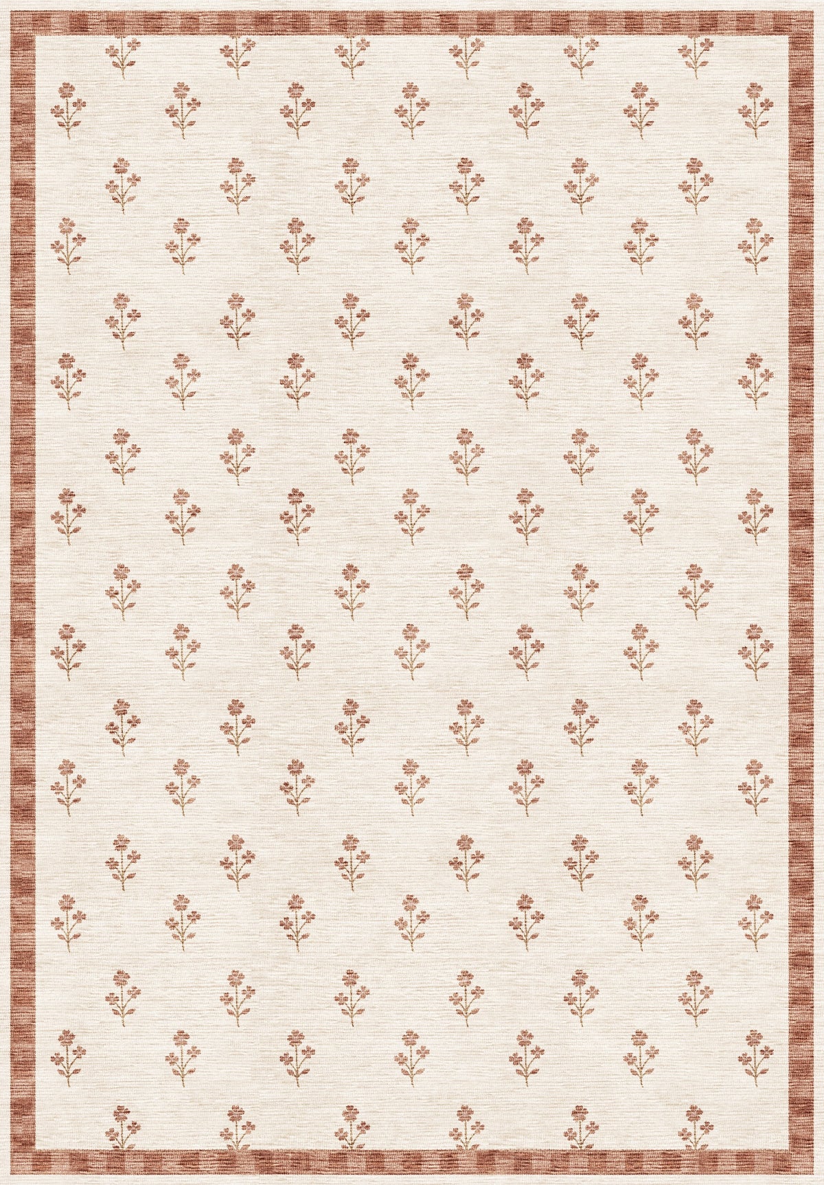 ARTWORK PREVIEW - W-AP-107C - Apollo Posy Walk Area Rug — Dusty Rose / Cream. Not a finished-rug photograph.