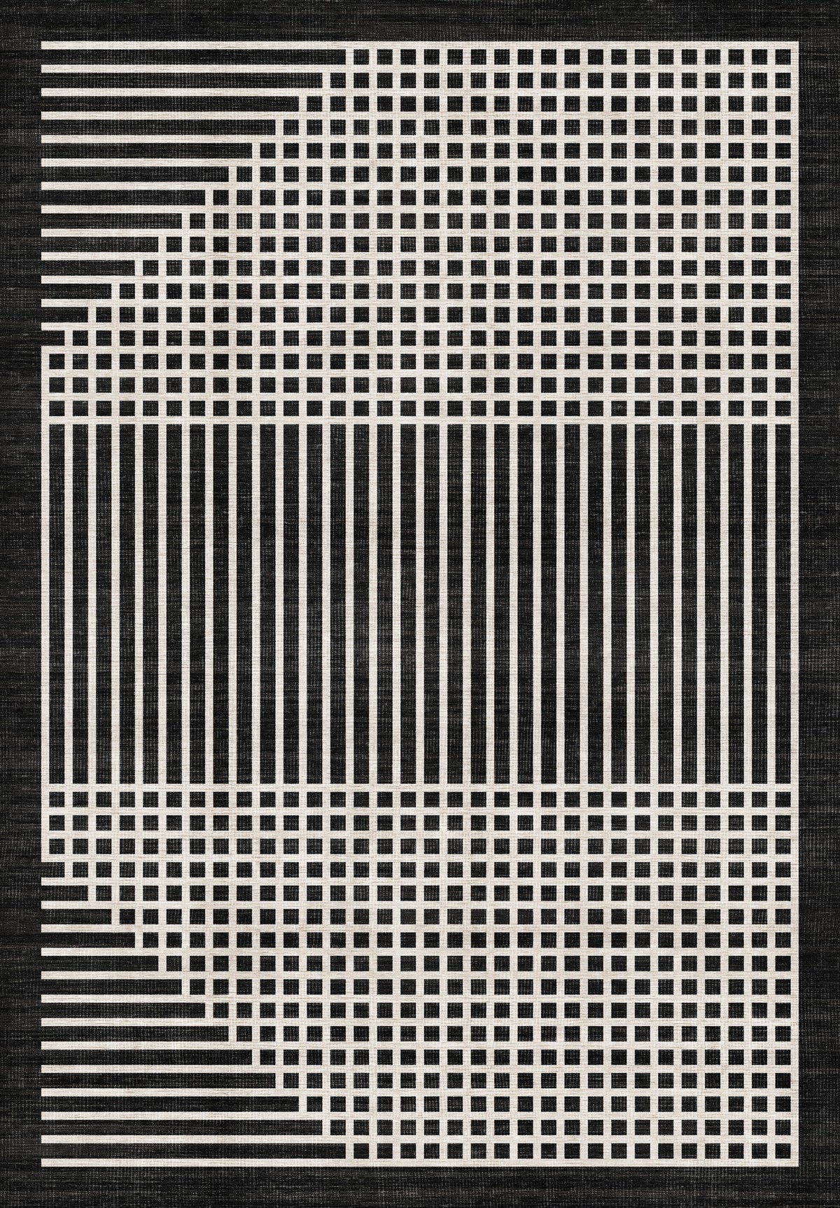 ARTWORK PREVIEW - W-AP-109A - Apollo Crossline Study Area Rug — Charcoal / Cream. Not a finished-rug photograph.