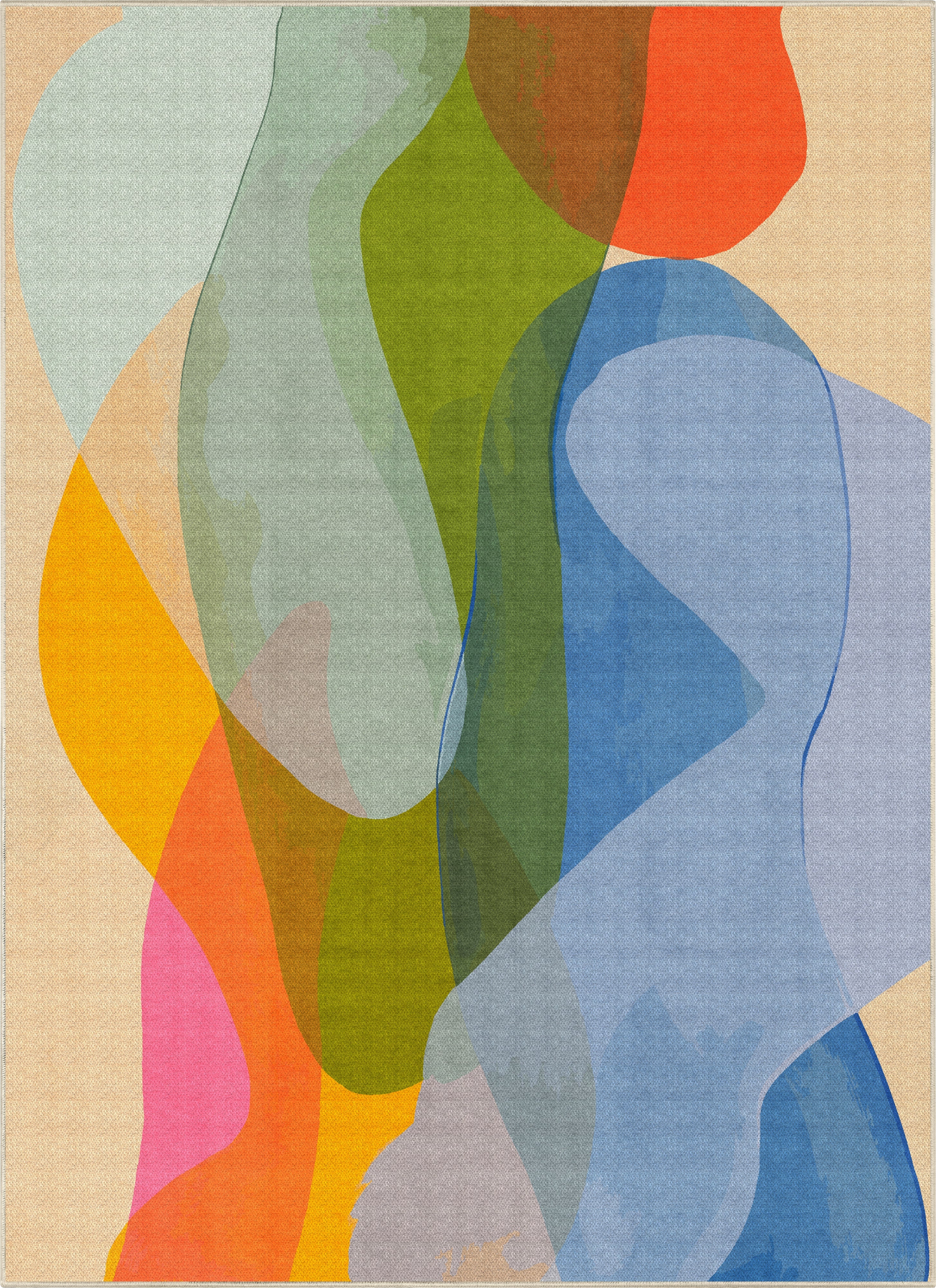 Late September rug by Claire Desjardins, shown overhead.