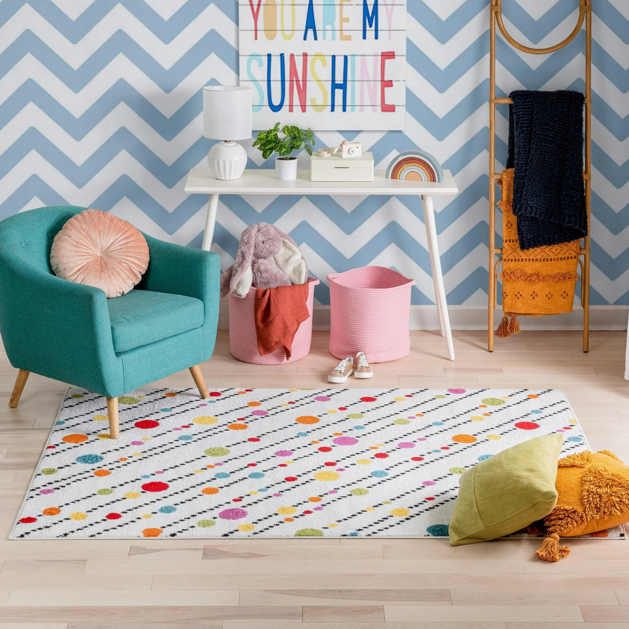 Starbright Dandy Dots And Stripes White Rug Well Woven