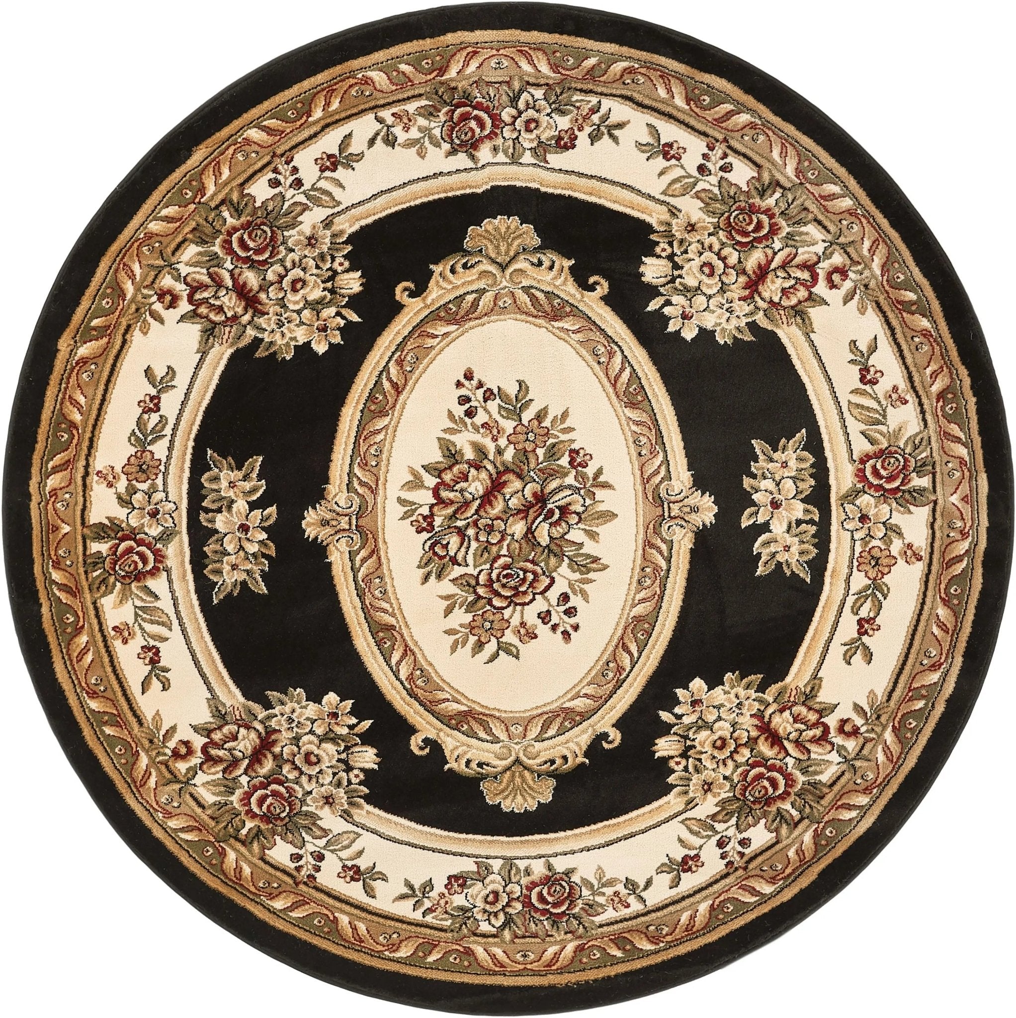 Le Petit Palais Black Traditional Rug Well Woven