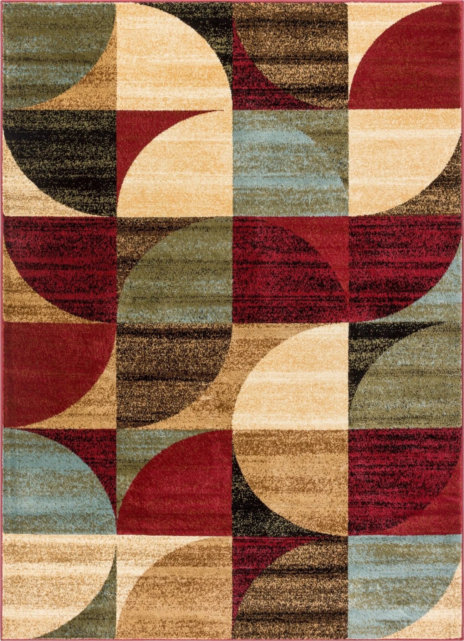 Bowery Art Deco Ivory Modern Rug Well Woven