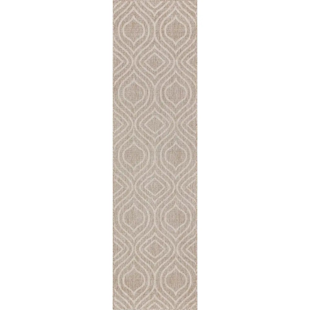 Ludo Lattice Trellis Indoor/Outdoor Beige Textured Rug Well Woven