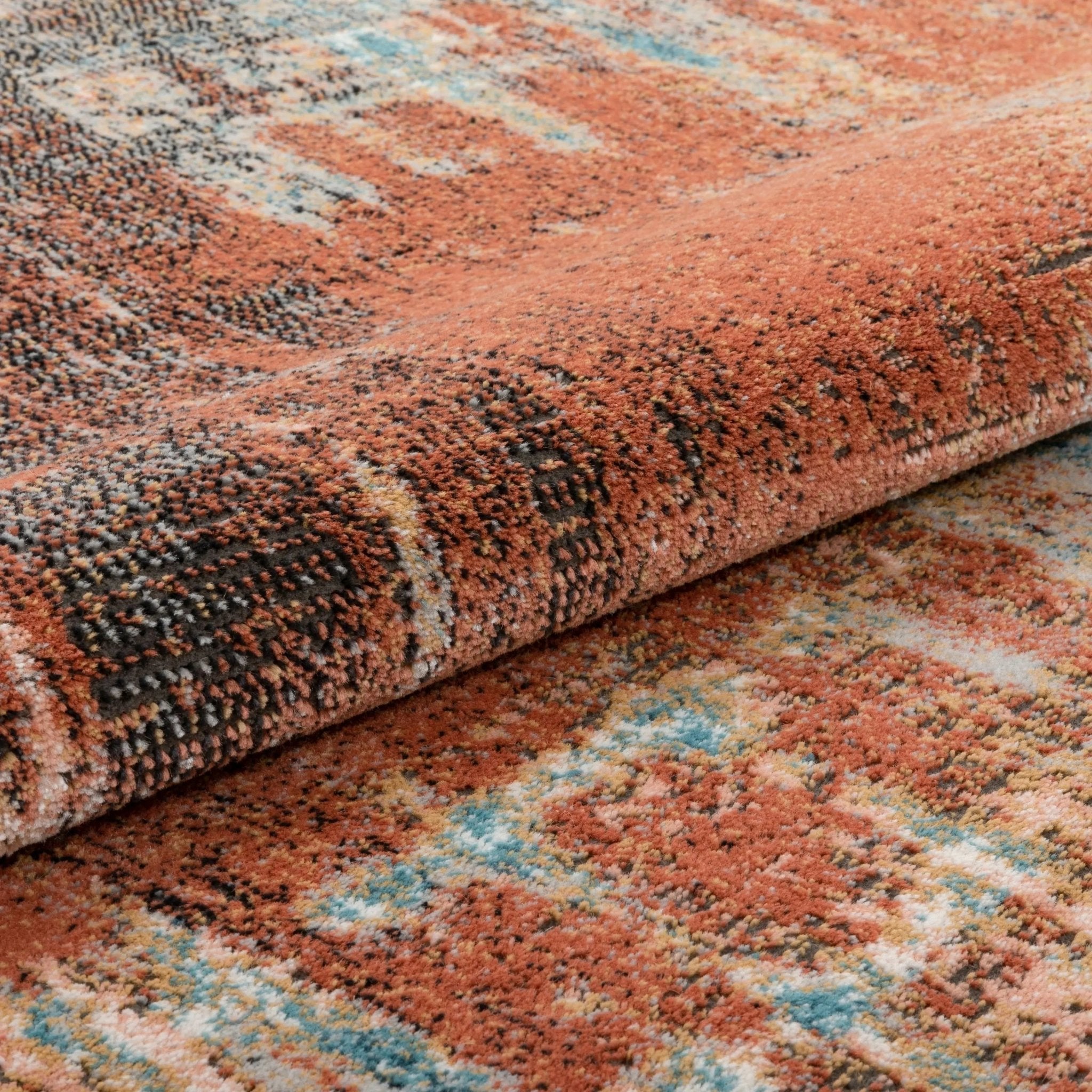 Regen Bohemian Modern Abstract Distressed Multi 2'3" x 7'3" Runner Rug Well Woven