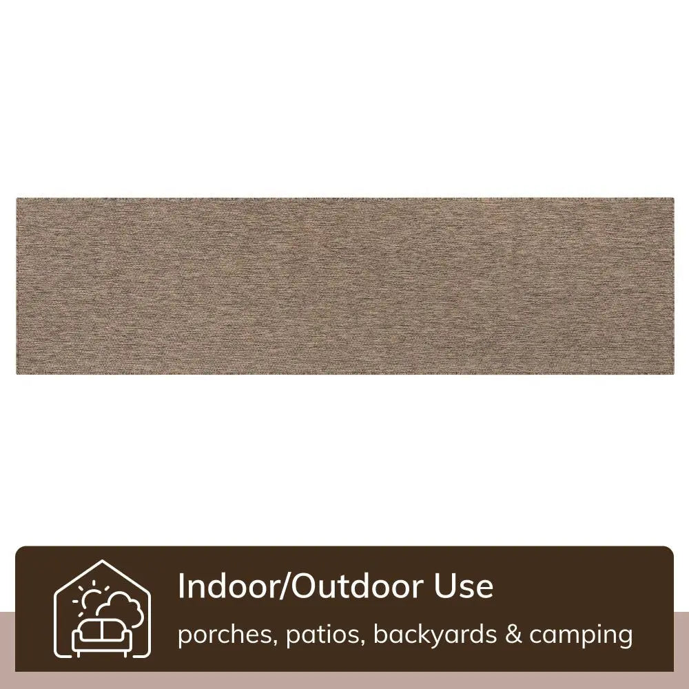 Leif Nordic Geometric Indoor Outdoor Taupe Flatweave 5'3" x 7'3" Rug Well Woven