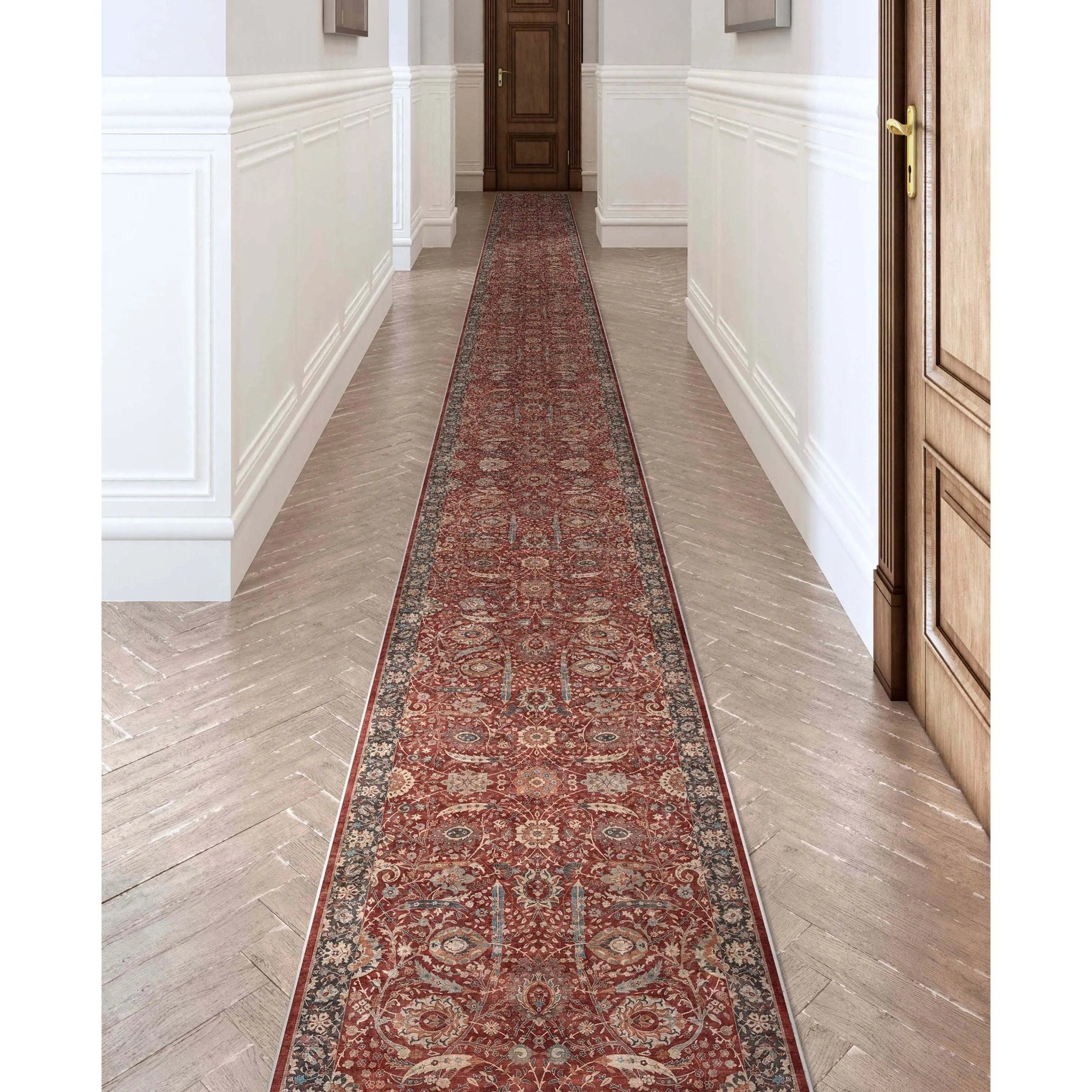 Liana Vintage Oriental Red Flat-Weave Rug Well Woven