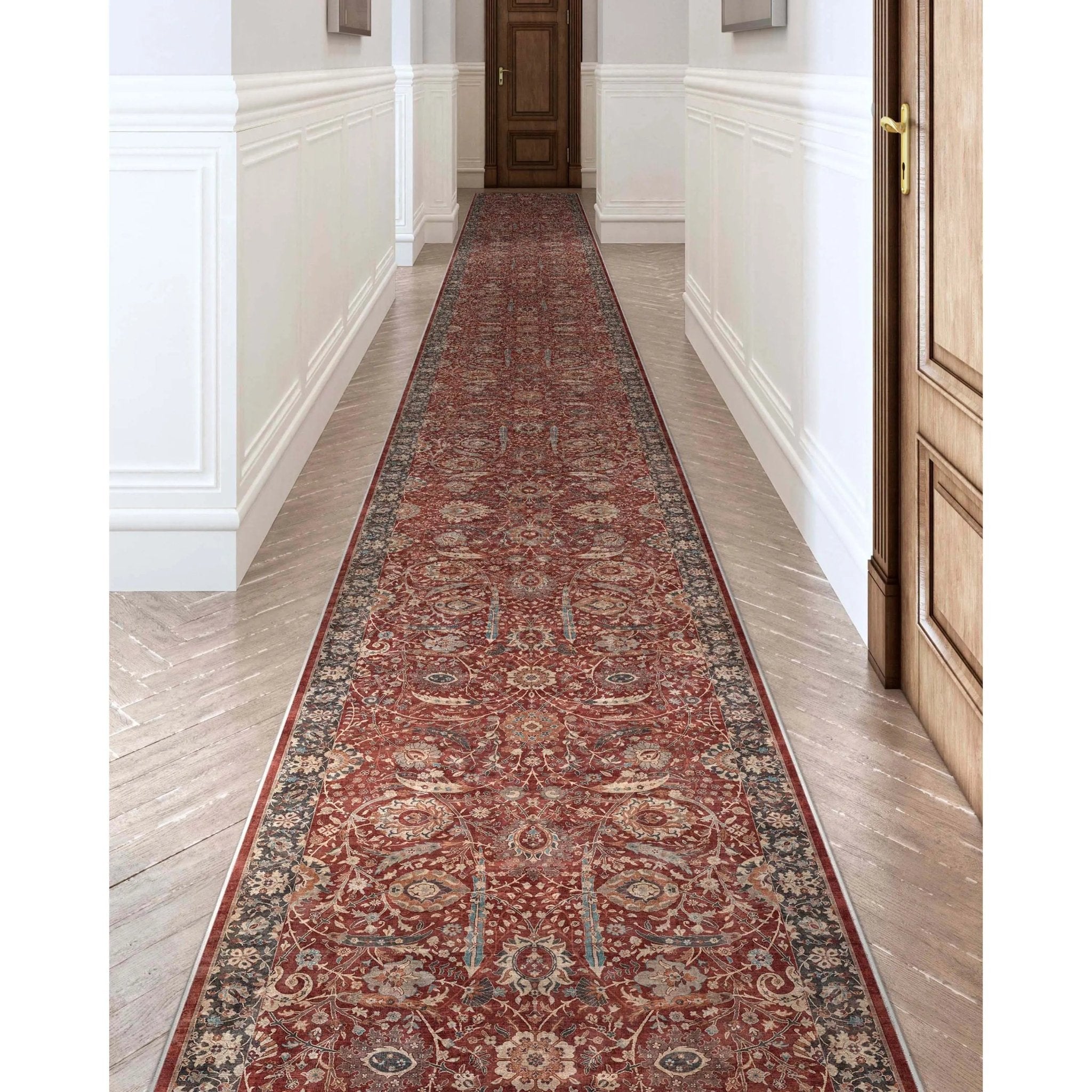 Liana Vintage Oriental Red Flat-Weave Rug Well Woven