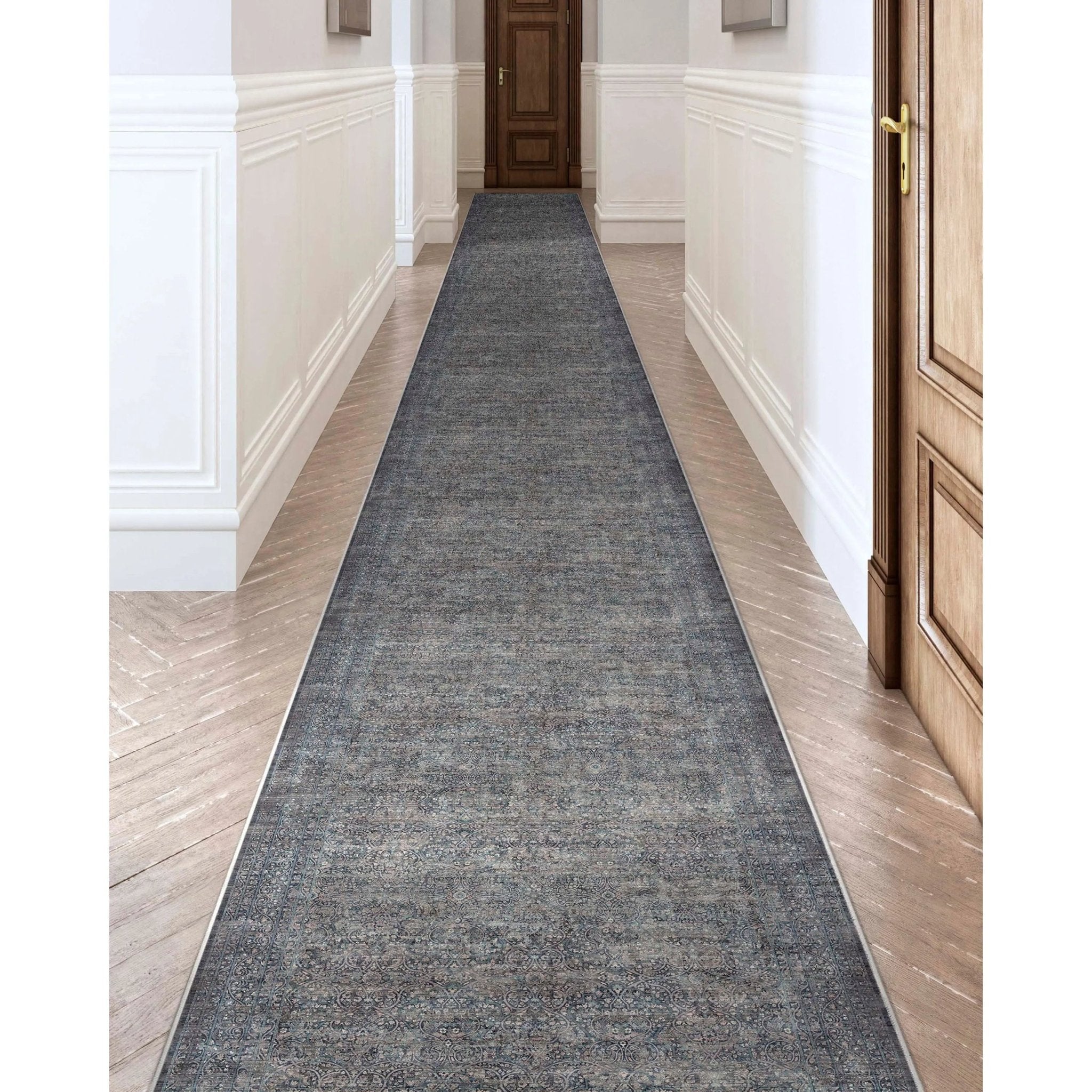 Juliette Vintage Persian Oriental Blue Flat-Weave Rug Well Woven