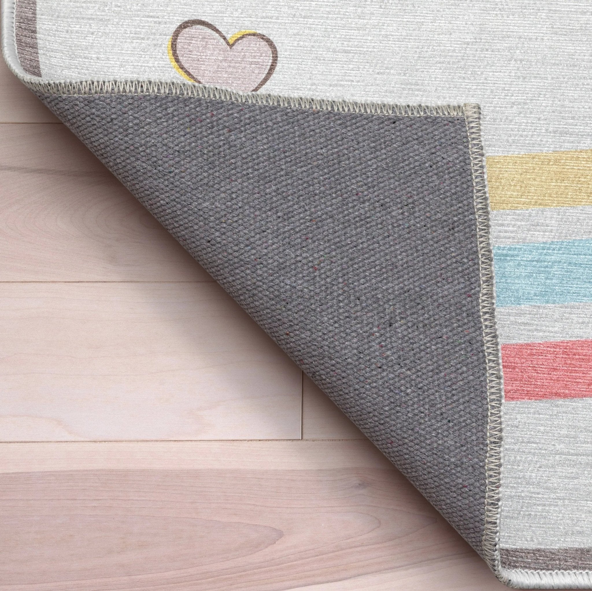 Hopscotch Modern Multi Grey Kids Flat-Weave Rug Well Woven