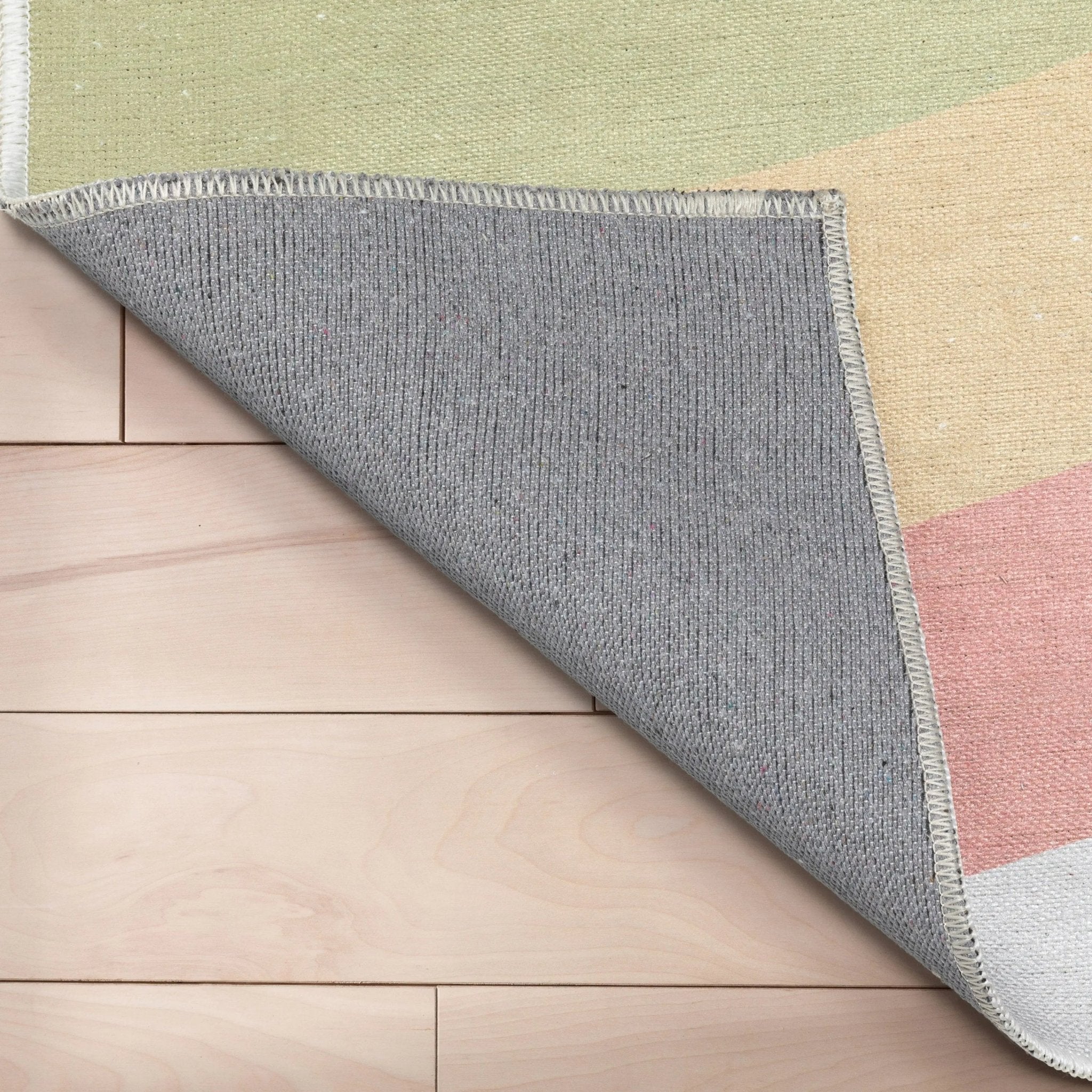 Rainbow Modern Multi Color Area Flat-Weave Rug Well Woven