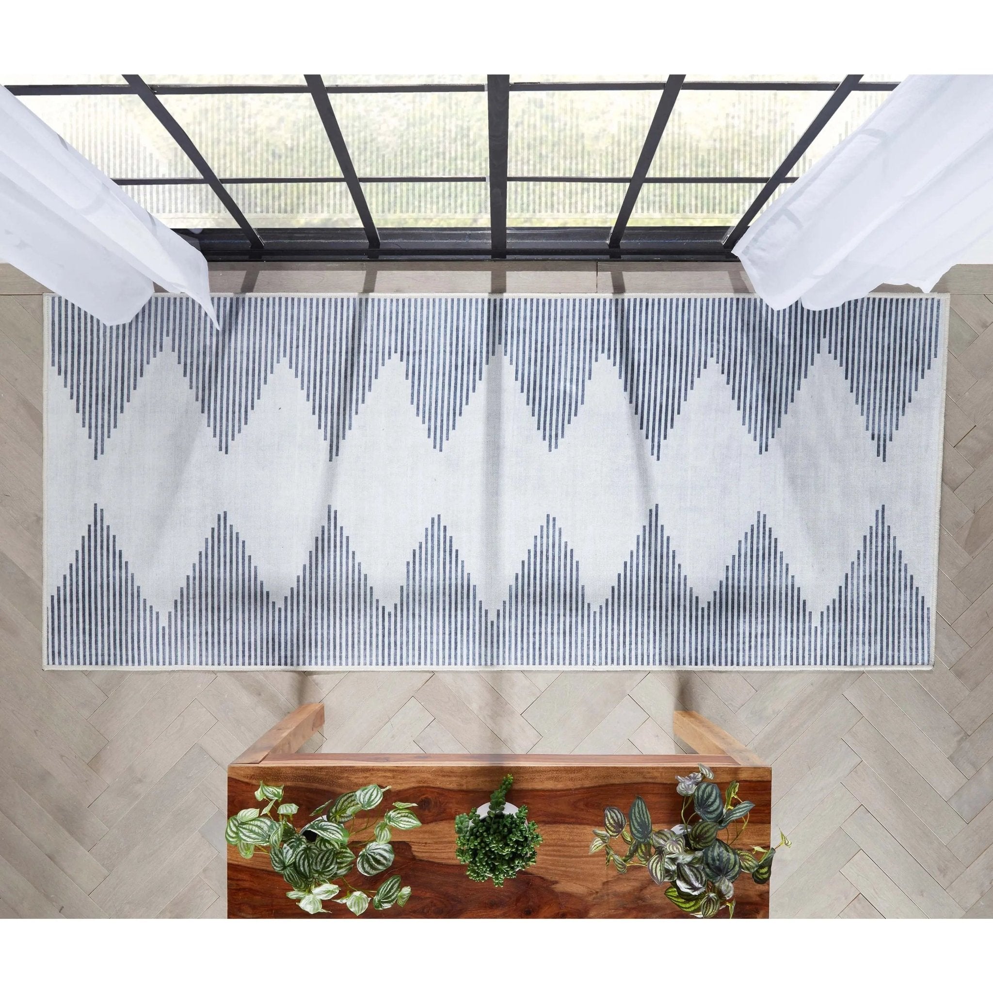 Bree Moroccan Diamond Stripes Ivory Grey Area Flat-Weave Rug Well Woven