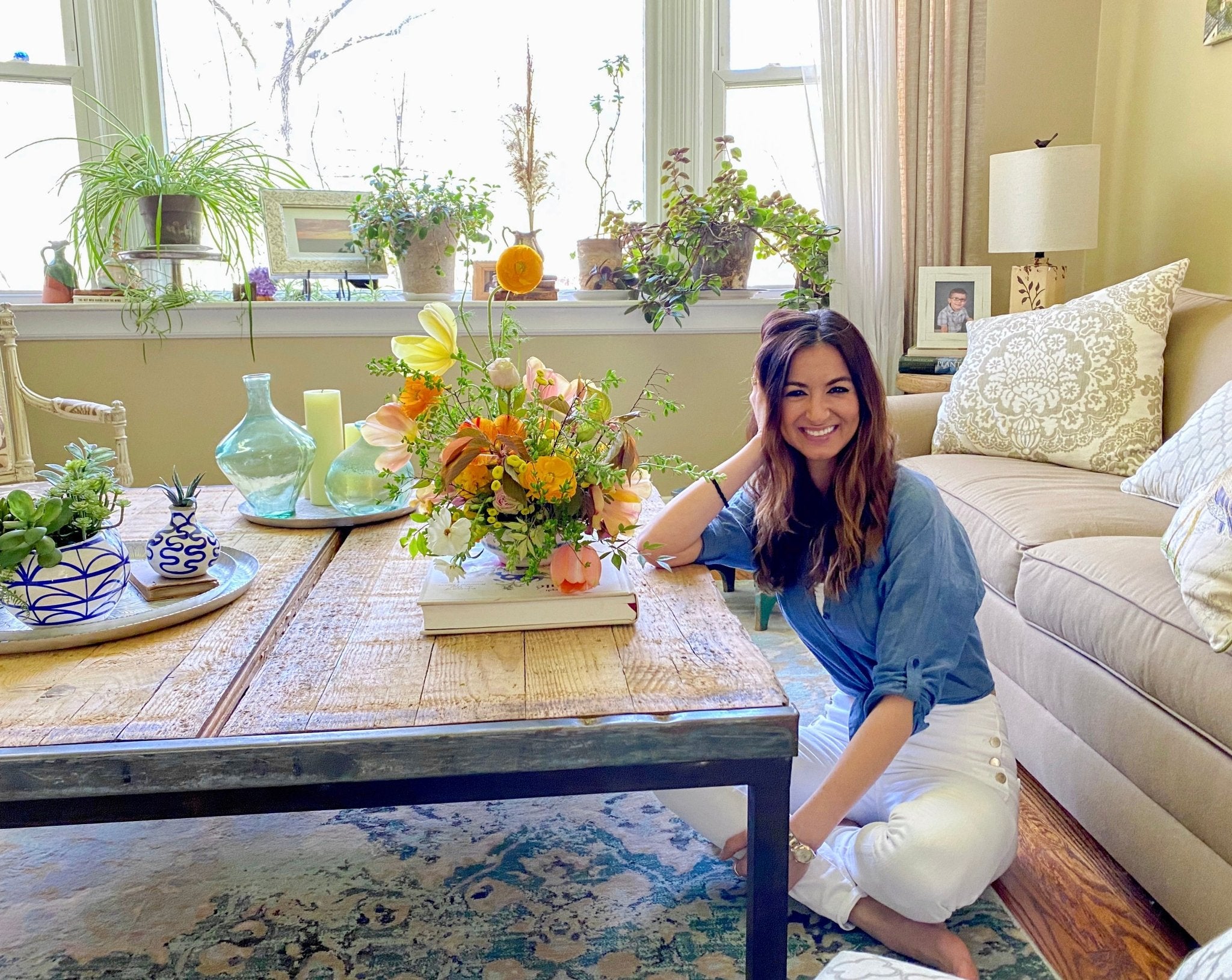 At Home With Blue Jasmine Floral + DIY Flower Arrangement - Well Woven