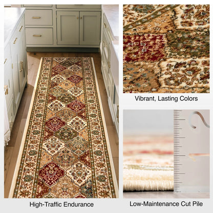 Custom Size Runner Emine Persian Trellis Transitional Red 27 Inch Wide x Choose Your Length Hallway Runner Rug Well Woven