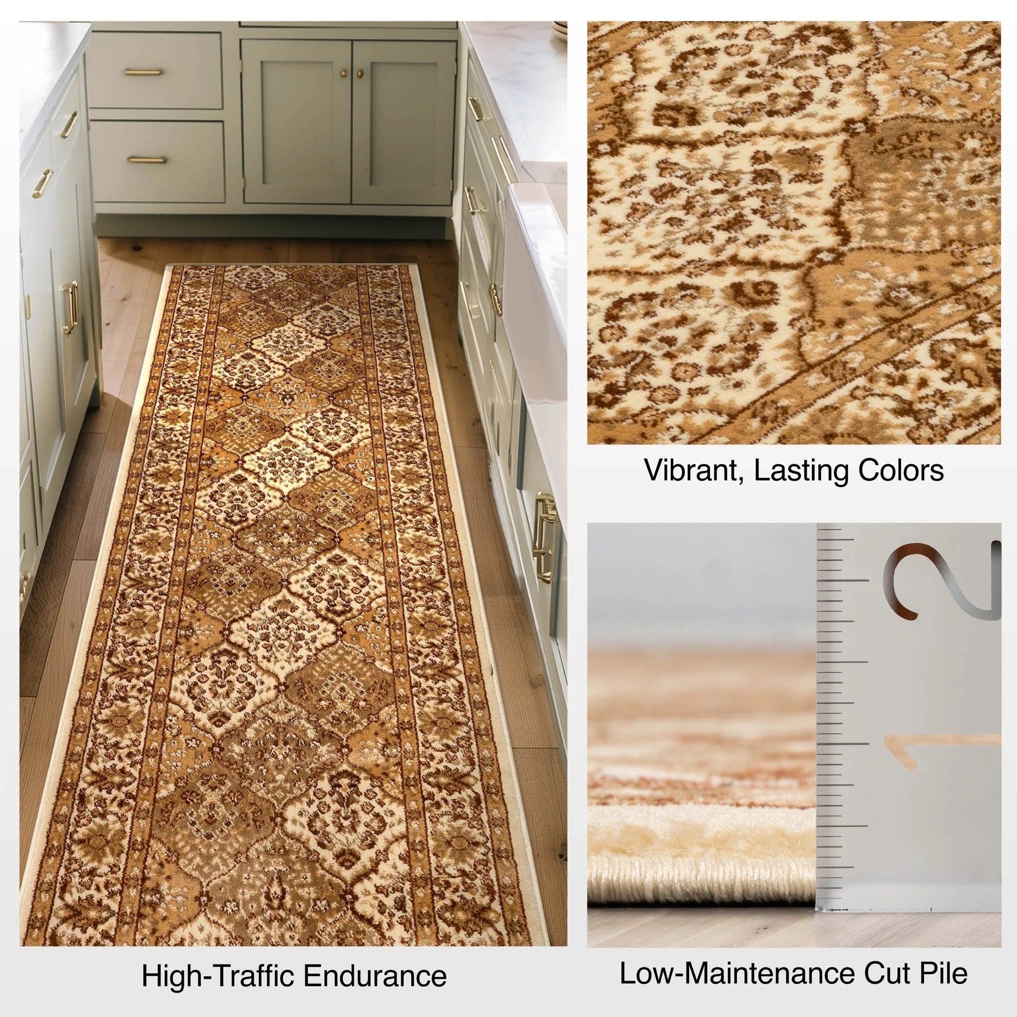Custom Size Runner Emine Persian Trellis Transitional Ivory 27 Inch Wide x Choose Your Length Hallway Runner Rug Well Woven