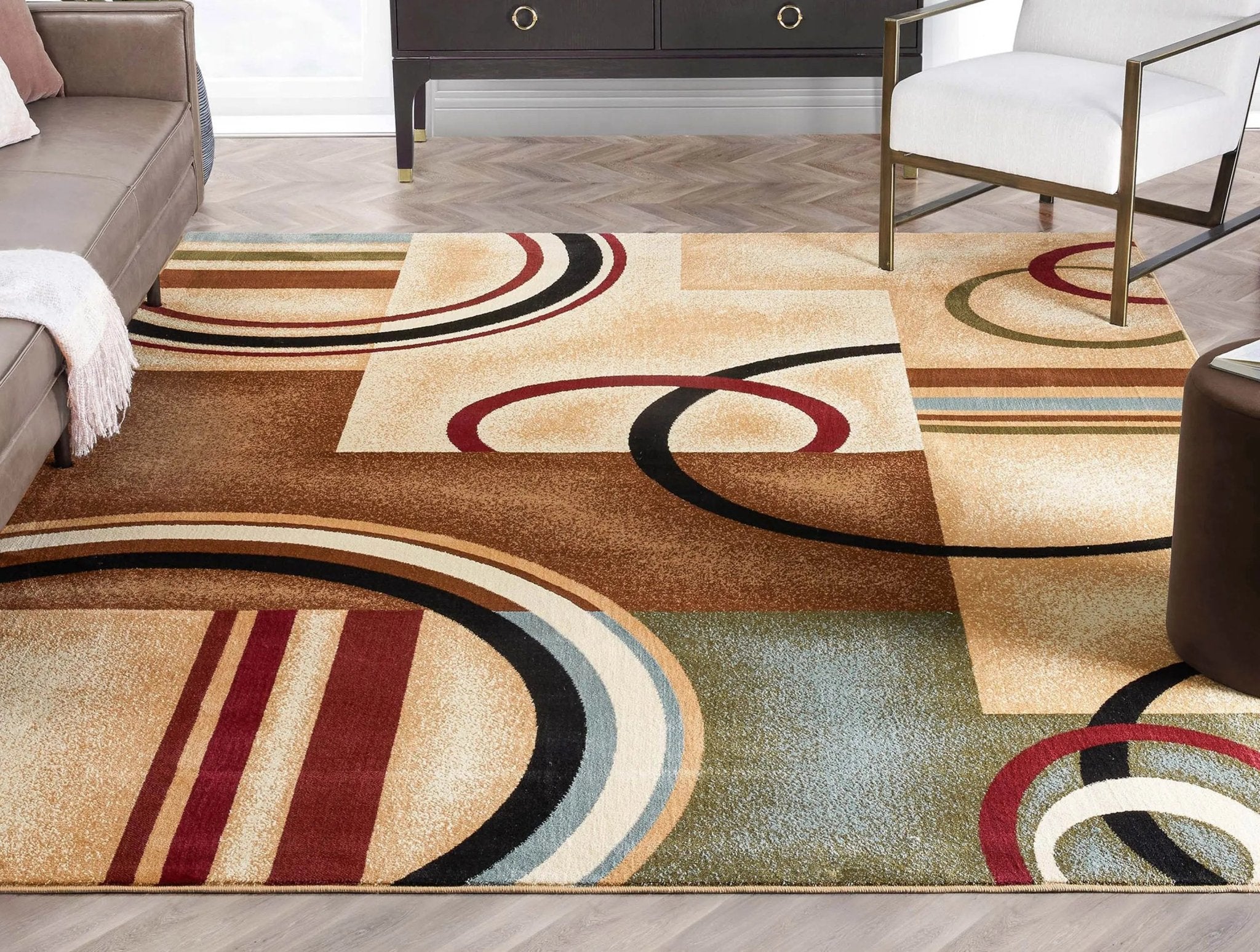 Arcs & Shapes Ivory Modern Rug Well Woven