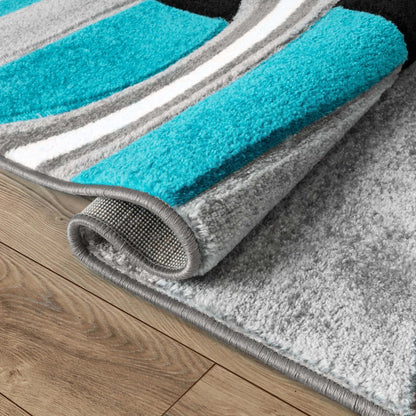 Galaxy Waves Blue Modern Rug Well Woven