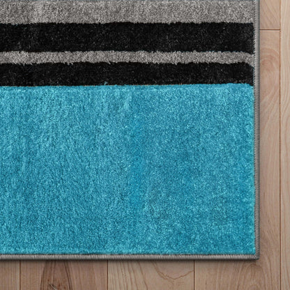 Galaxy Waves Blue Modern Rug Well Woven