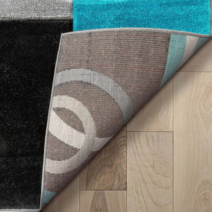 Galaxy Waves Blue Modern Rug Well Woven