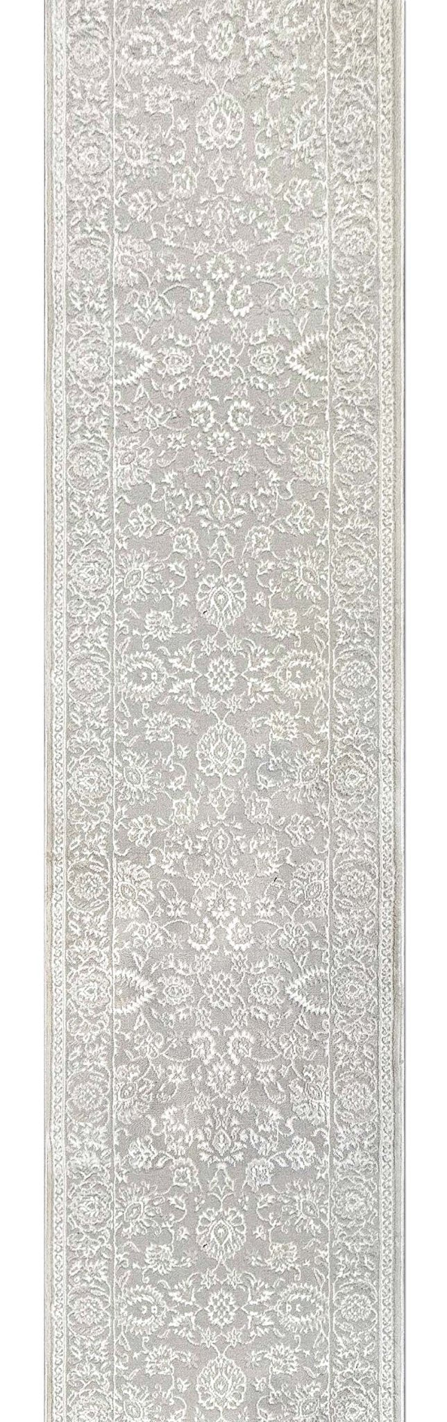 Custom Size Runner Oswin Floral Grey Choose Your Width x Choose Your Length Runner Rug - Perfect For Hallway, Stairs & Kitchen Well Woven