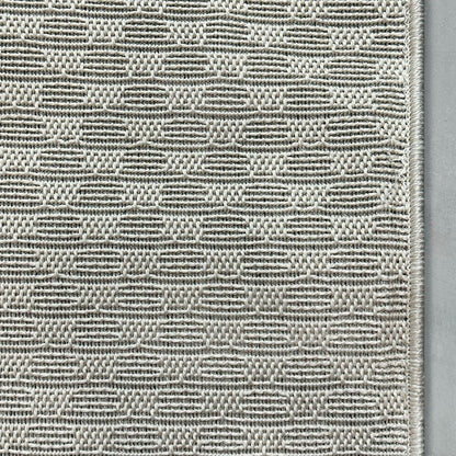 Alto Textures Custom Outdoor/Indoor Flat-Pile Rug - Personalized Sizes, Easy Maintenance - Well Woven - Grey rug details