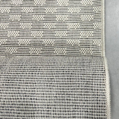 Alto Textures Custom Outdoor/Indoor Flat-Pile Rug - Personalized Sizes, Easy Maintenance - Well Woven - Grey rug backing