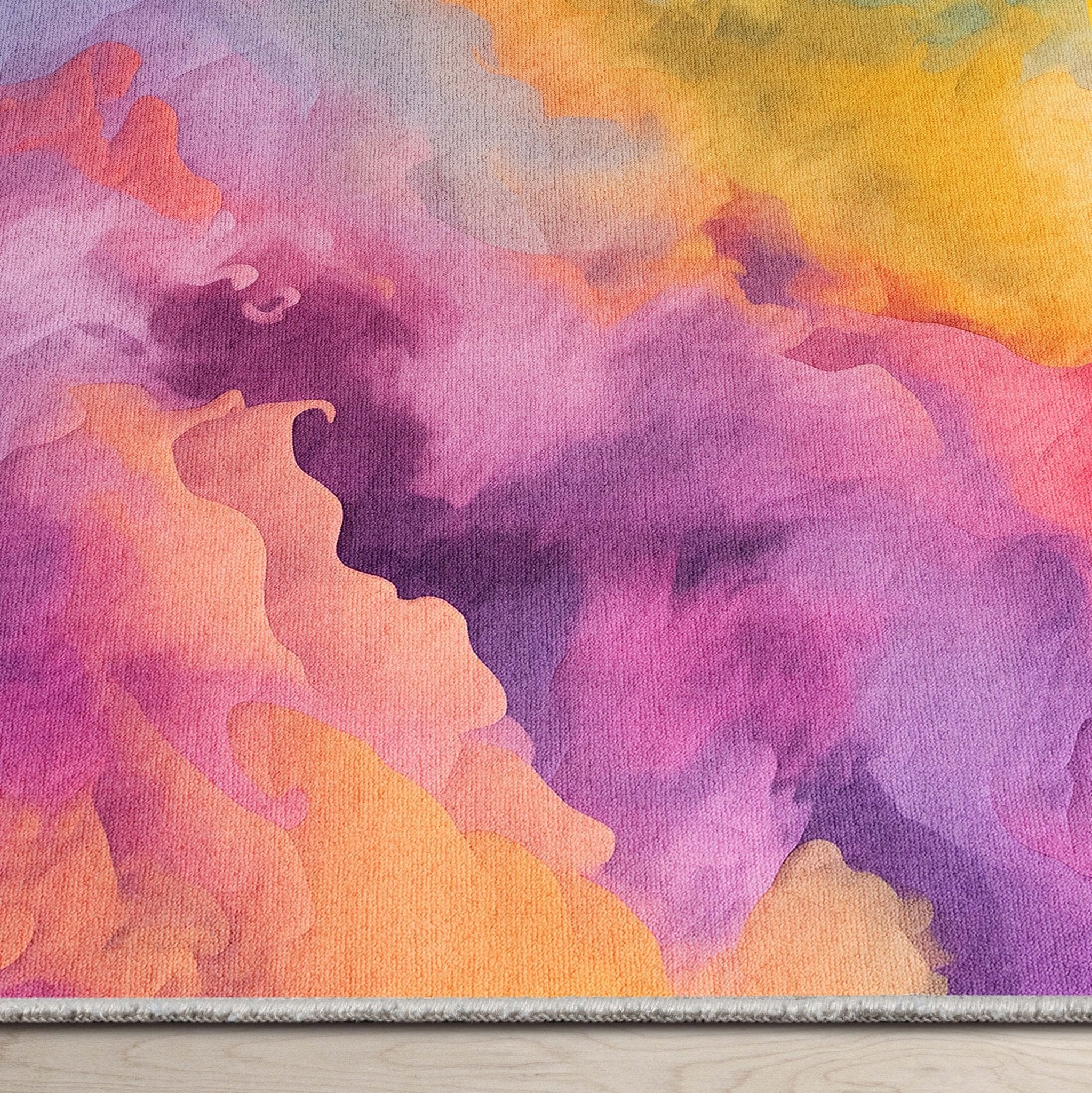Crayola Modern Dreamy Clouds Whimsical 5' x 7' Multi Color Area Rug By Well Woven Well Woven