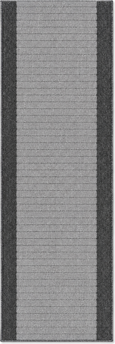 Essential Lane Graphite rubber-backed runner rug overhead view