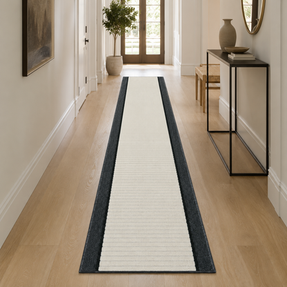 Essential Lane Stone runner rug styled in a hallway