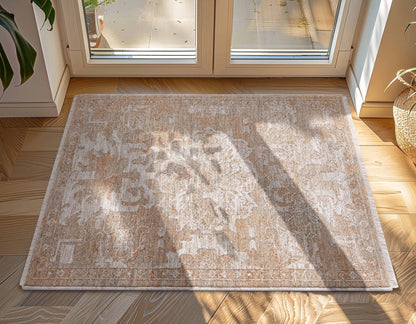 Ethos Serenity Beige Warm Earth Tone - Easy to Clean - Globally Inspired Patterns Well Woven