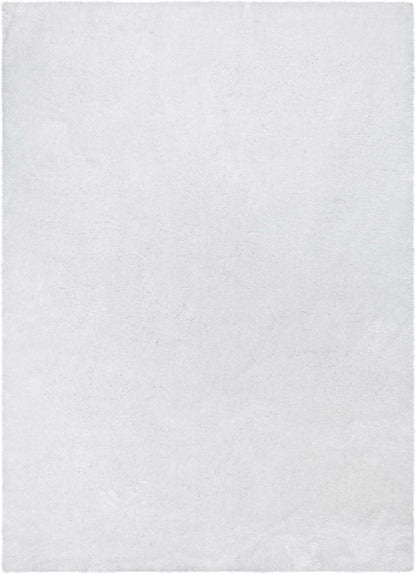 Feather Liza Made-to-Measure Soft-Luster Shag Rug — Powder White — Feather Collection Liza  White Shag Rug –   Sparkly, Plush, Minimalist Glam - Well Woven - White overhead
