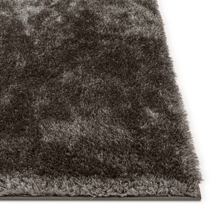 Feather Collection Liza Black Shag Rug –   Sparkly, Plush, Minimalist Glam - Well Woven - soft black shag rug