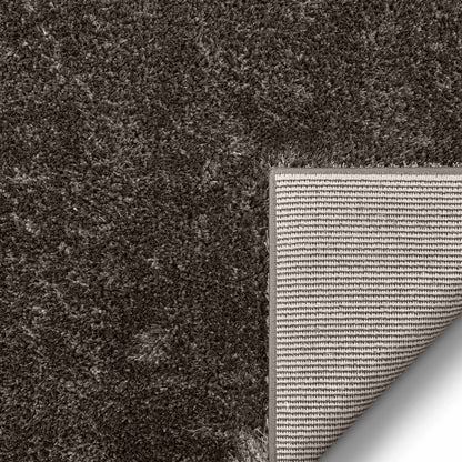 Feather Collection Liza Black Shag Rug –   Sparkly, Plush, Minimalist Glam - Well Woven - black shag rug with jute backing