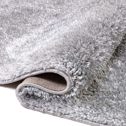 Feather Liza Made-to-Measure Soft-Luster Shag Rug — Silver Mist — Feather Collection Liza  Silver Shag Rug –  Sparkly, Plush, Minimalist Glam - Well Woven - Texture