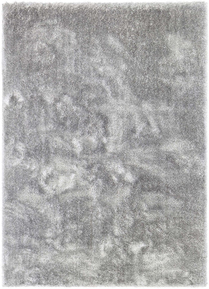 Feather Collection Liza  Silver Shag Rug –  Sparkly, Plush, Minimalist Glam - Well Woven - Overhead