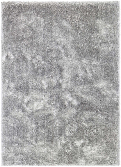 Feather Liza Made-to-Measure Soft-Luster Shag Rug — Silver Mist — Feather Collection Liza  Silver Shag Rug –  Sparkly, Plush, Minimalist Glam - Well Woven - Overhead