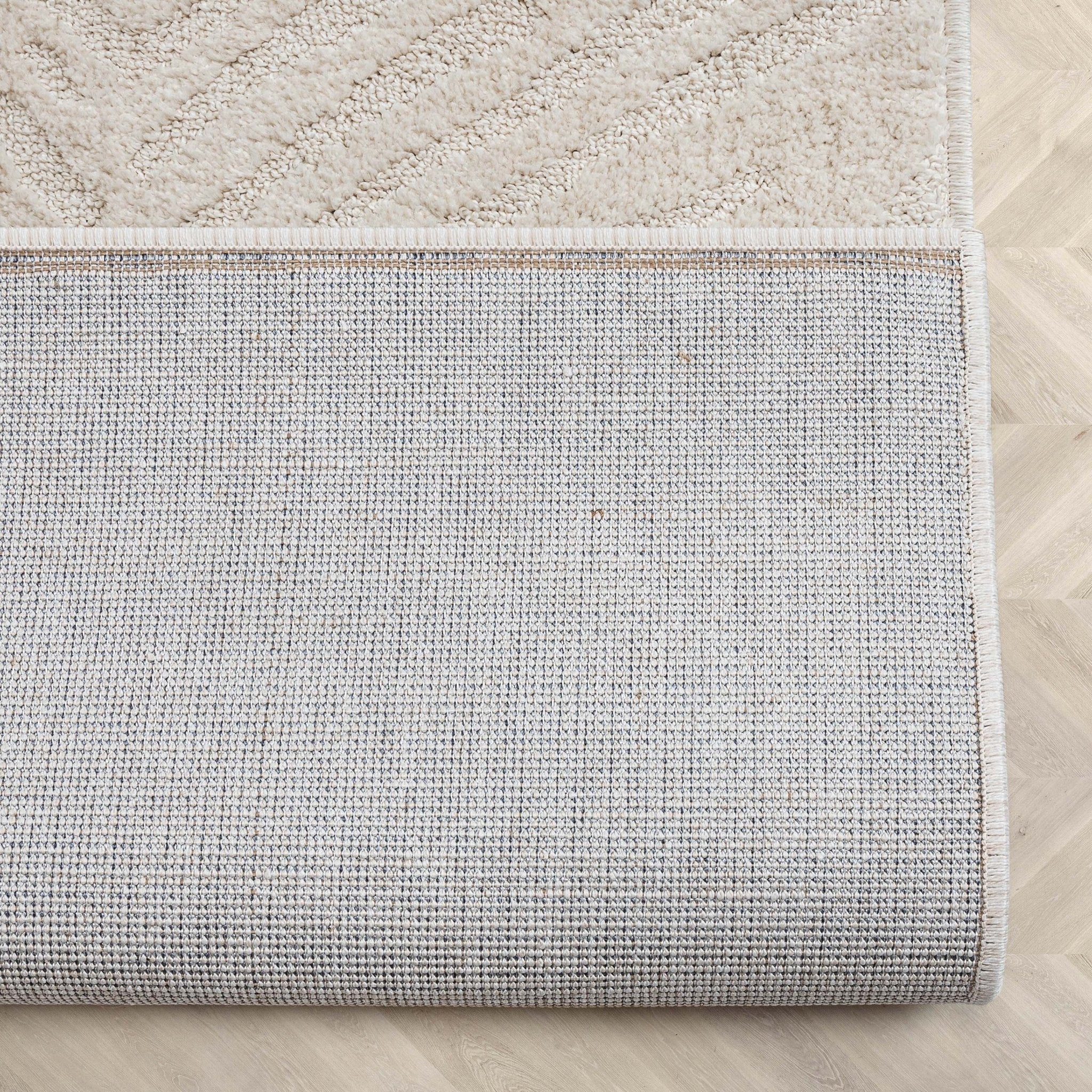 Custom Size Runner Relajo Modern Solid & Striped Ivory Choose Your Width x Choose Your Length Hallway Runner Rug Well Woven