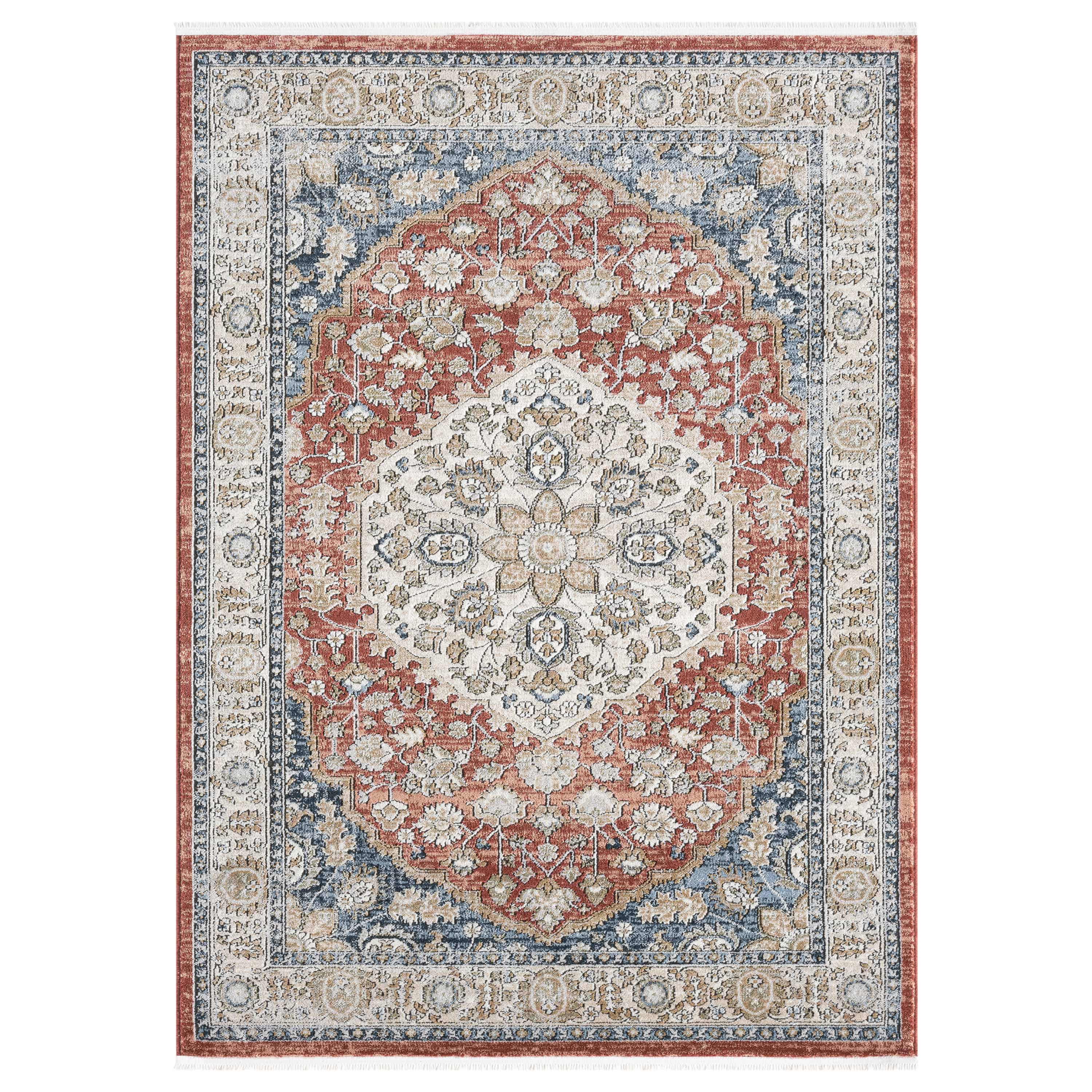 IND-130 Well Woven Indira Mythos Crimson Overhead on White