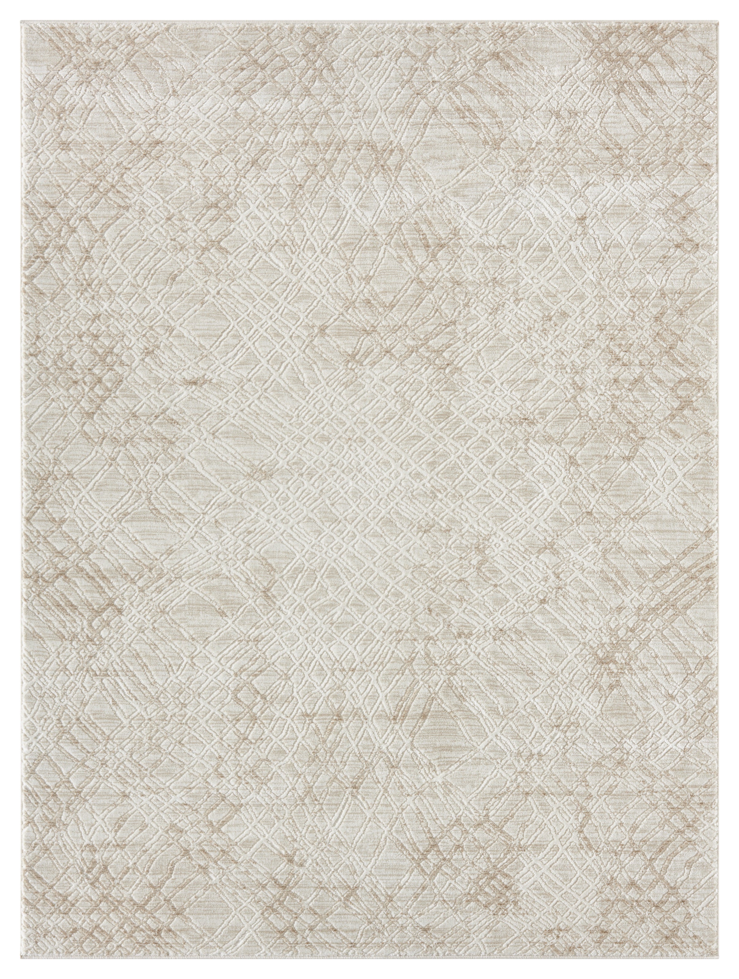 Lafayette Sterling cream and gold abstract area rug, overhead view