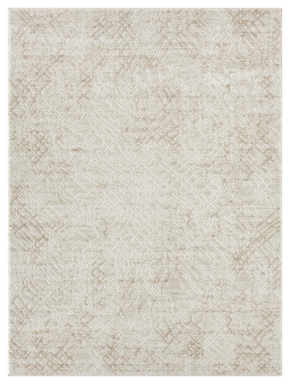 Lafayette Sterling cream and gold abstract area rug, overhead view
